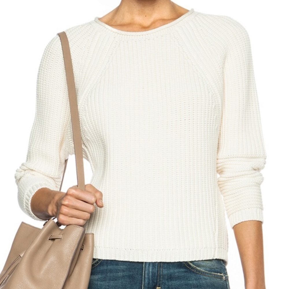 [J BRAND] Reese Cotton-Blend Sweater - Cream - S